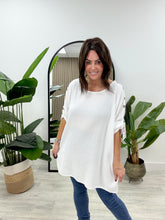 The Valencia Button Top - White