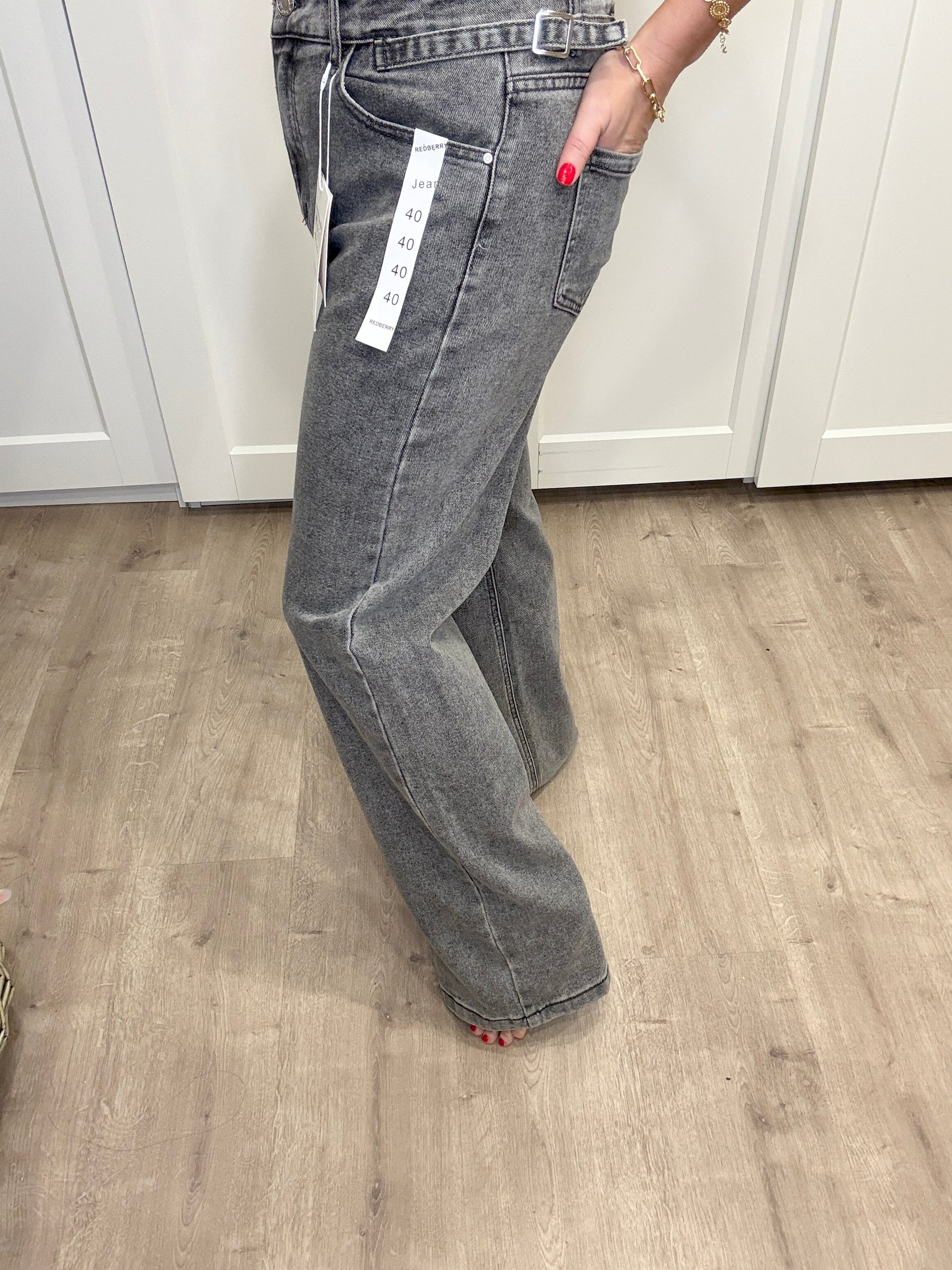 Redberry Wide Leg Jeans - Grey