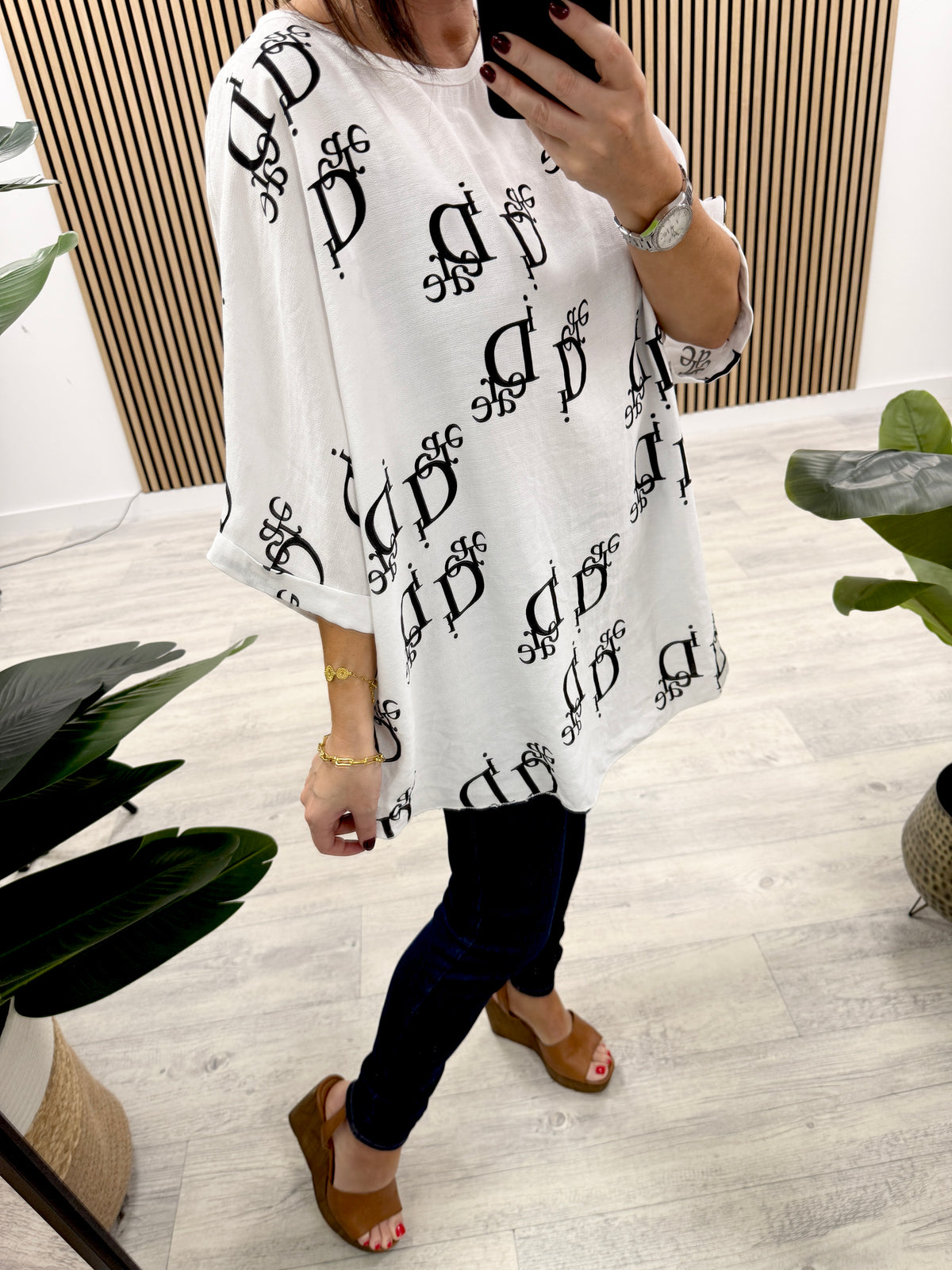 Inspired Slogan Tunic - White