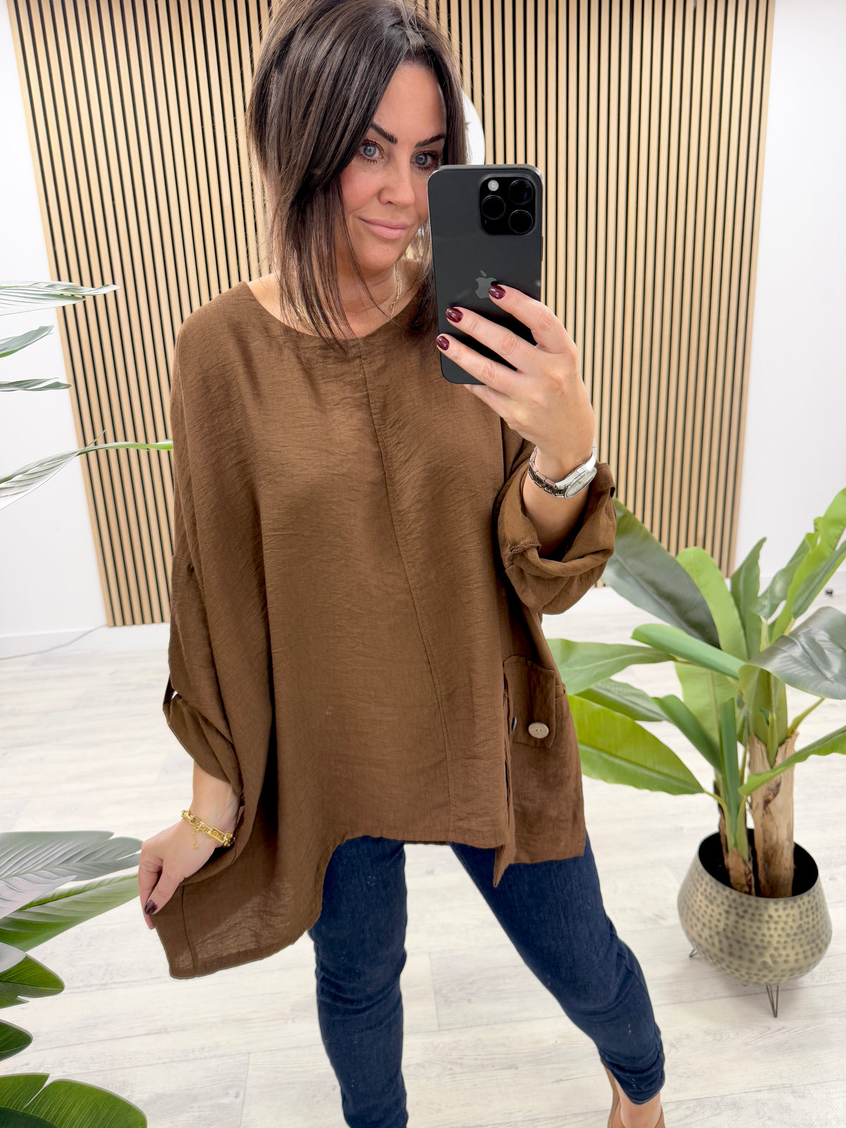 Siena Button Pocket Tunic - Expresso