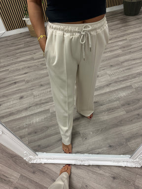 Wide Leg Seam Jogger (Plus)  - Stone