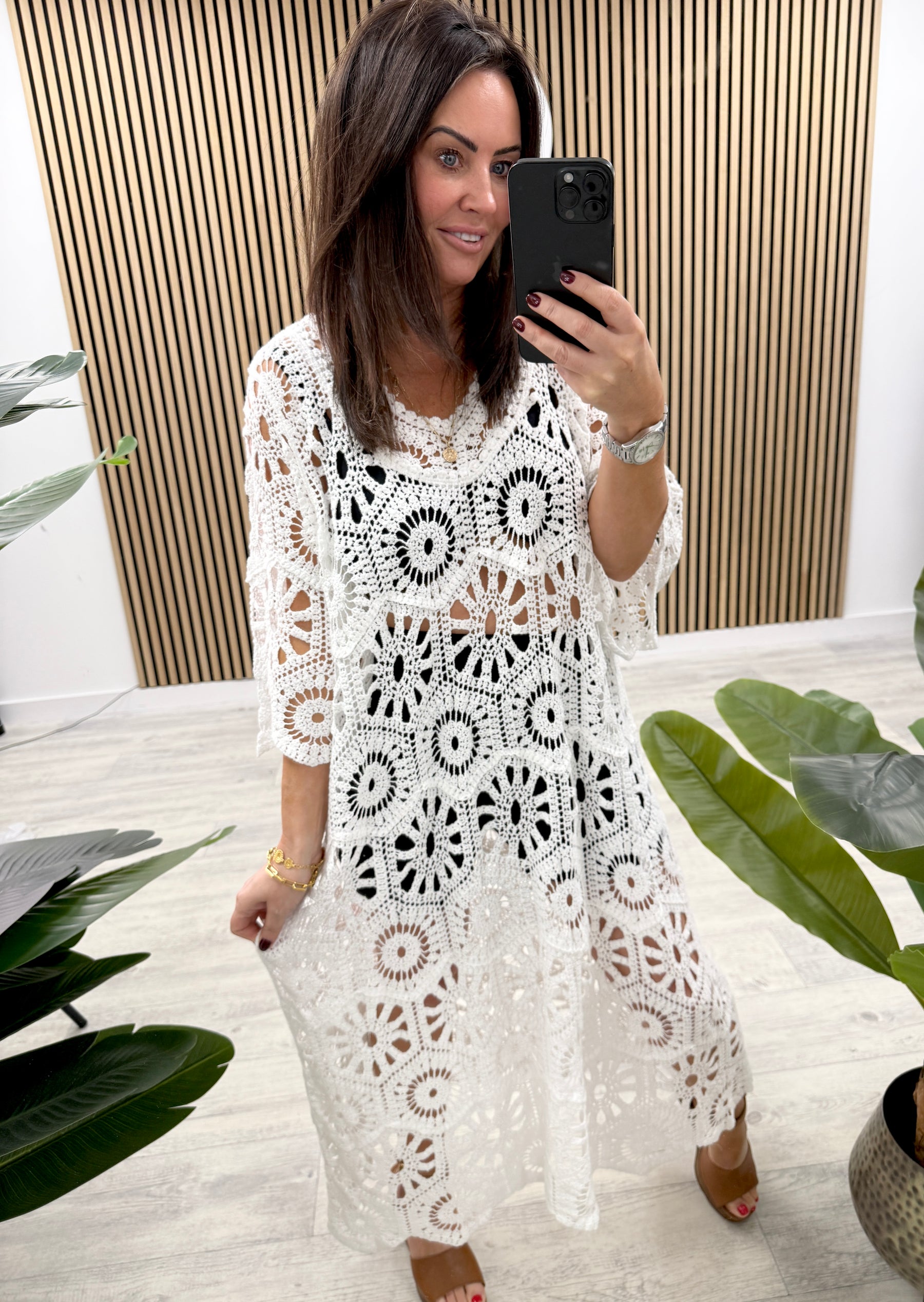 Ibiza Crochet Dress  - White