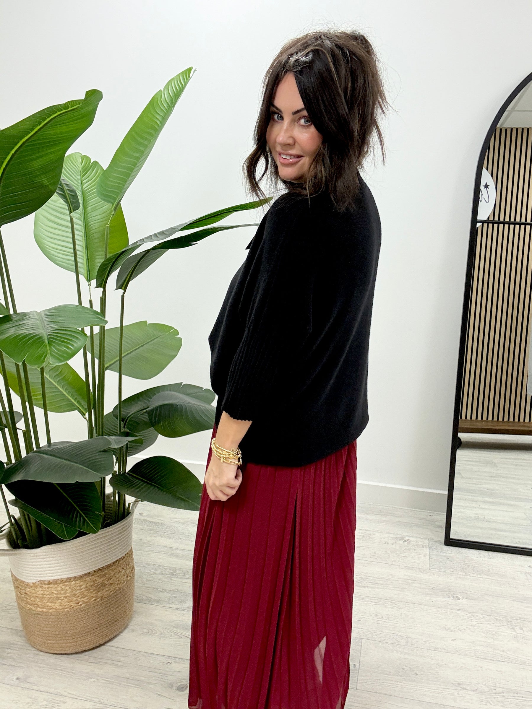 The Padden Pleated Skirt - Mulberry