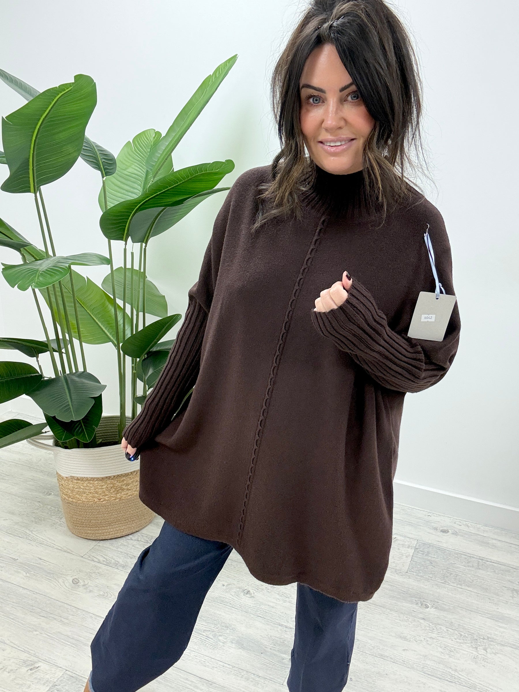 The Platted Turtle Neck - Chocolate