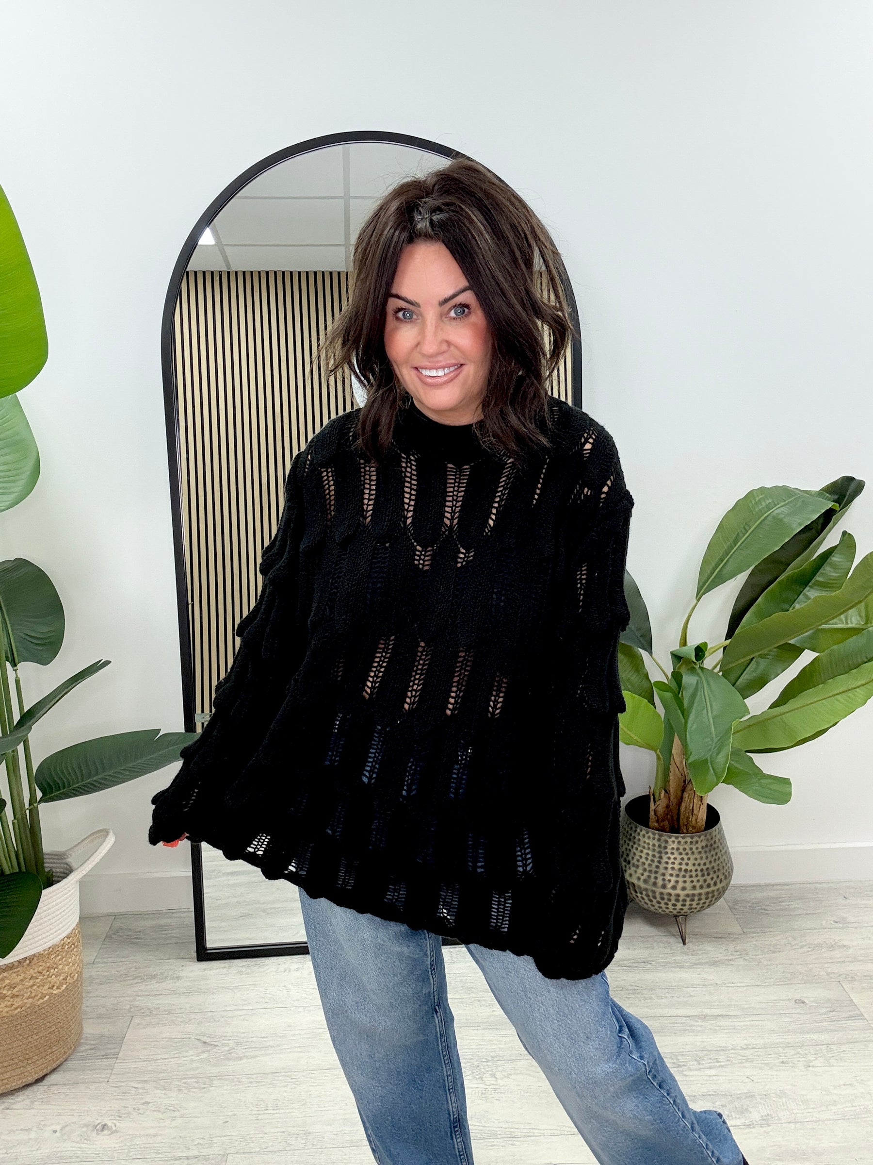 The Tiered Loose Knit - Black