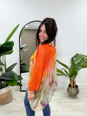 The Tuscany Floaty Silk Tunic - Burnt Orange