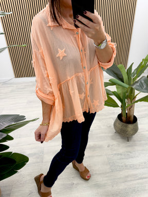 Super Star Frill Shirt - Tangerine