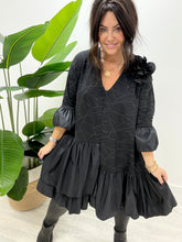 The Cosmo Frill Tunic - Black/Charcoal