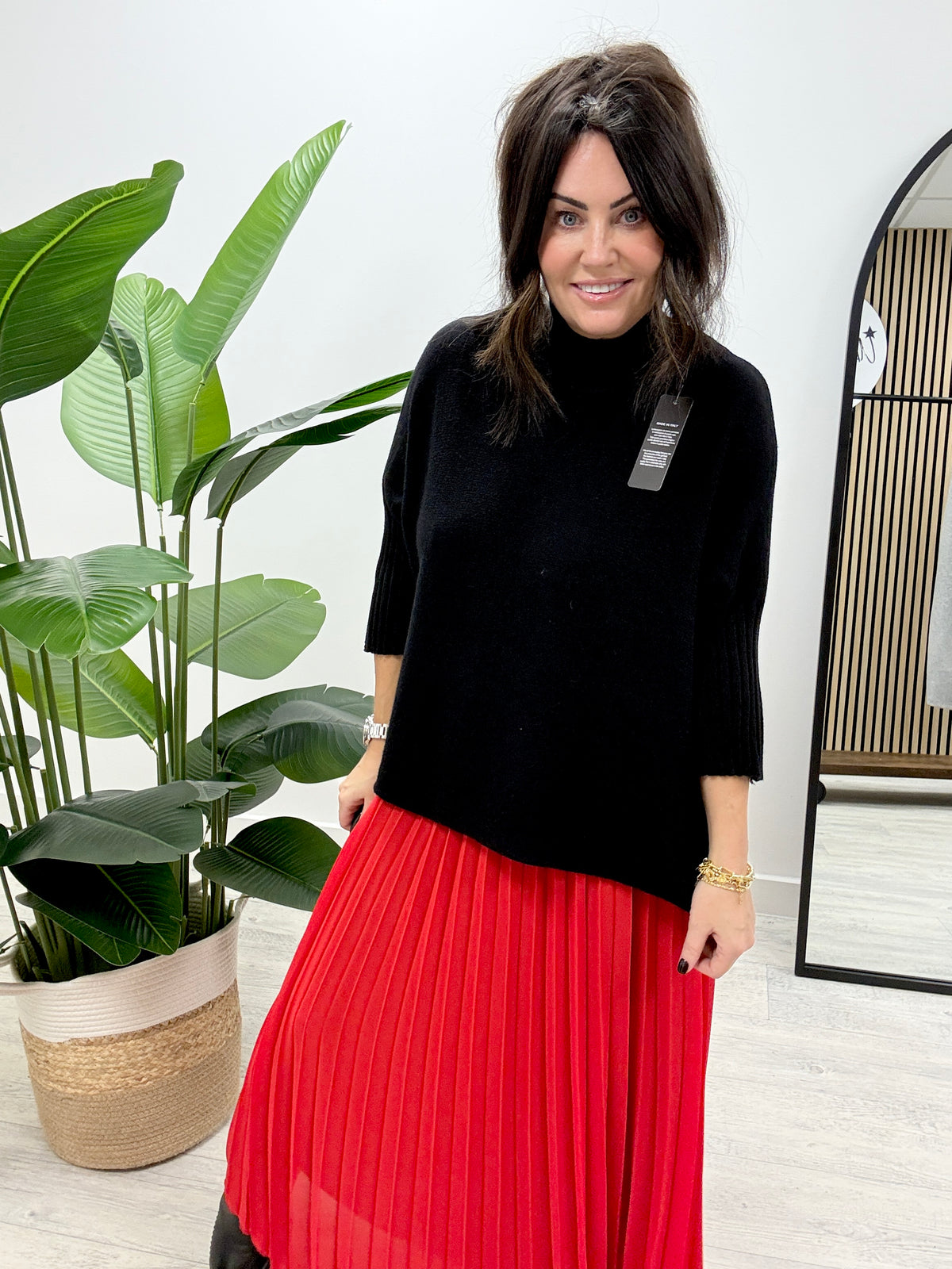 The Padden Pleated Skirt - Red