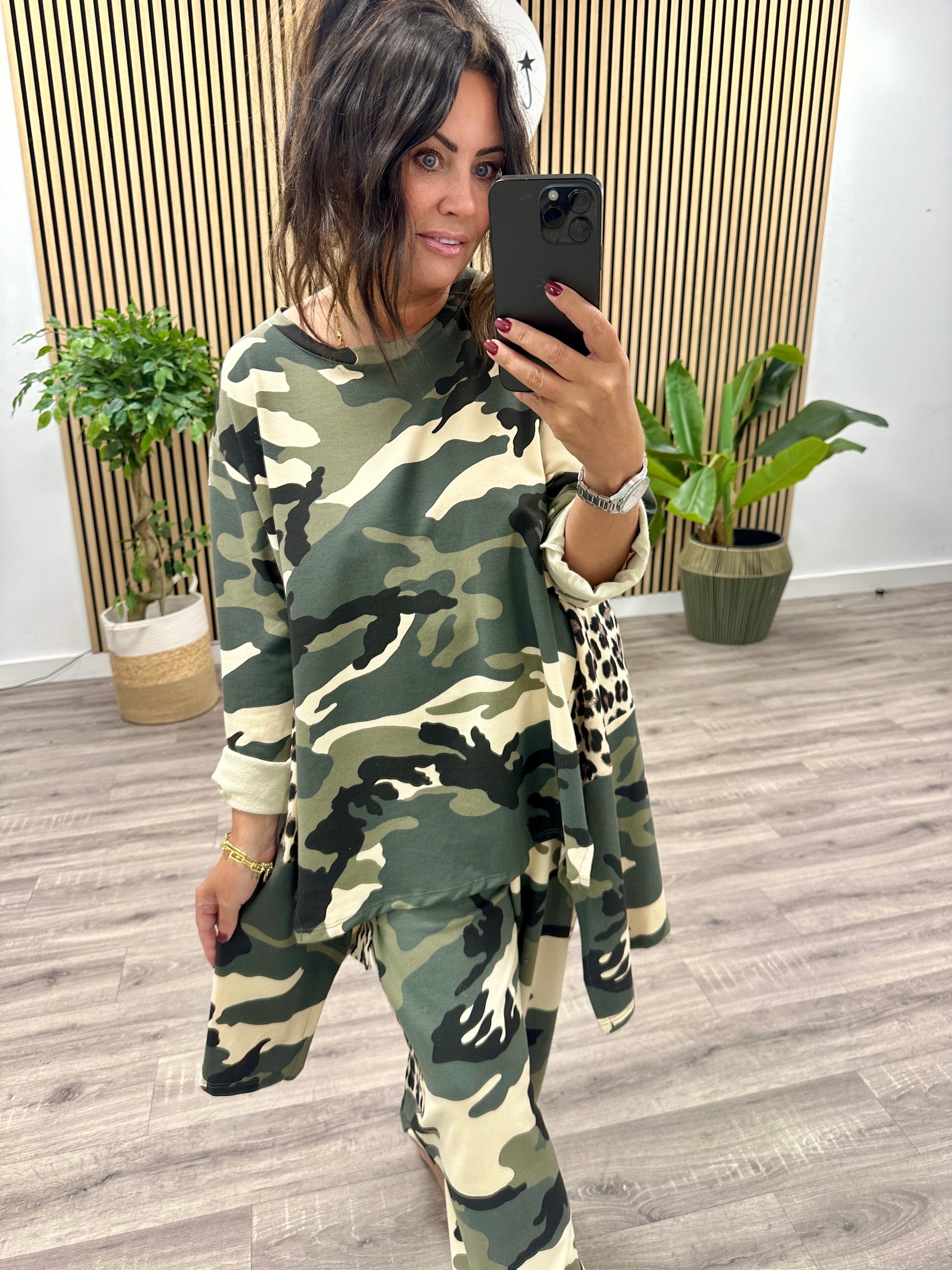 The Dalton Jersey Cut Out Tunic  - Camo/Animal