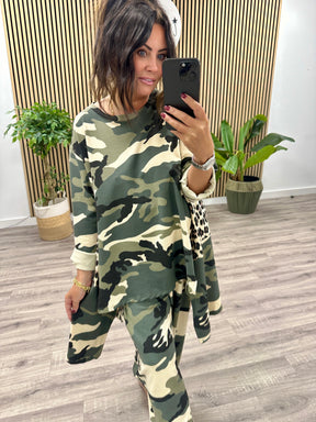 The Dalton Jersey Cut Out Tunic  - Camo/Animal