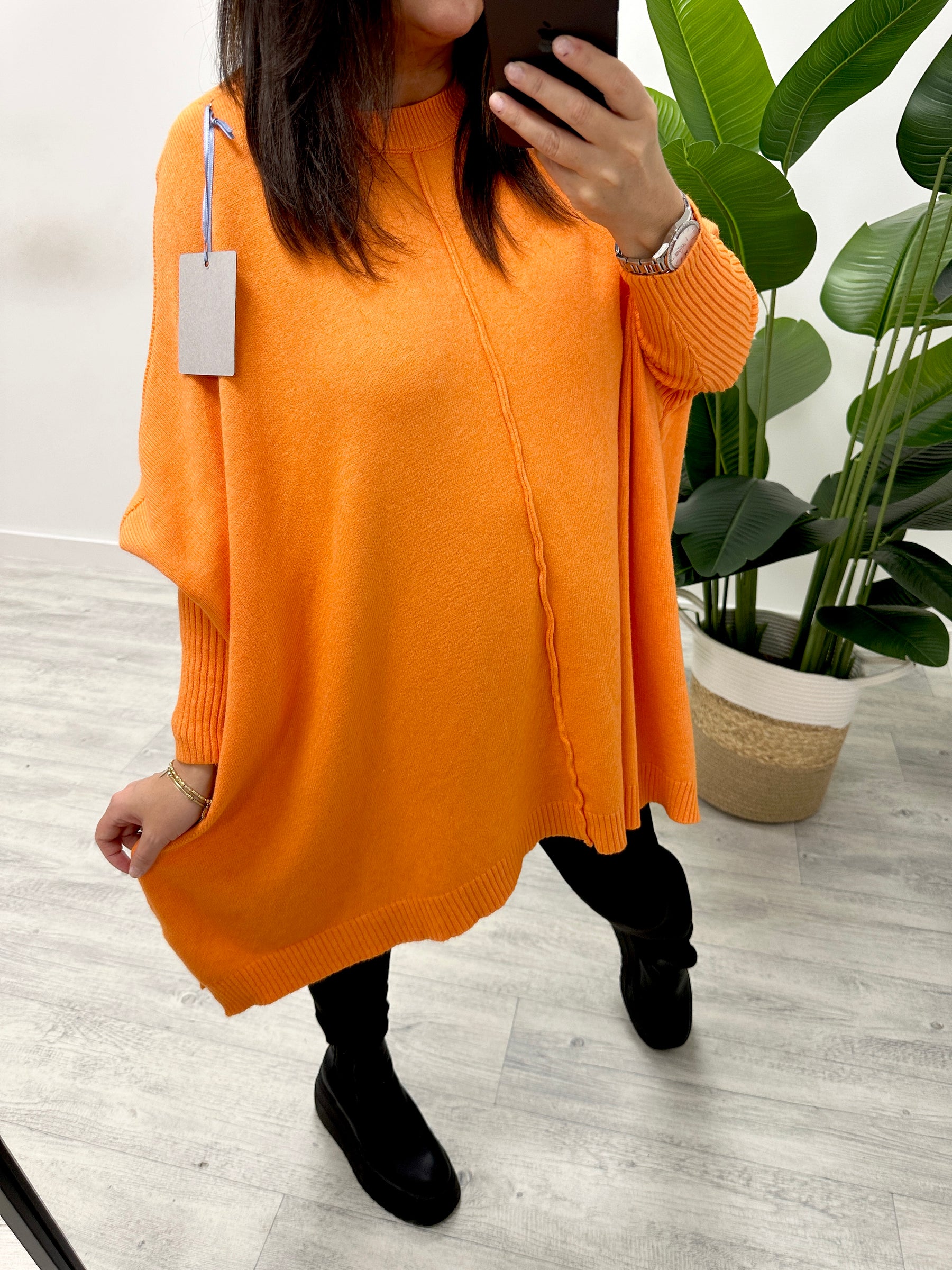 The Round Neck Esme Soft Knit - Tangerine