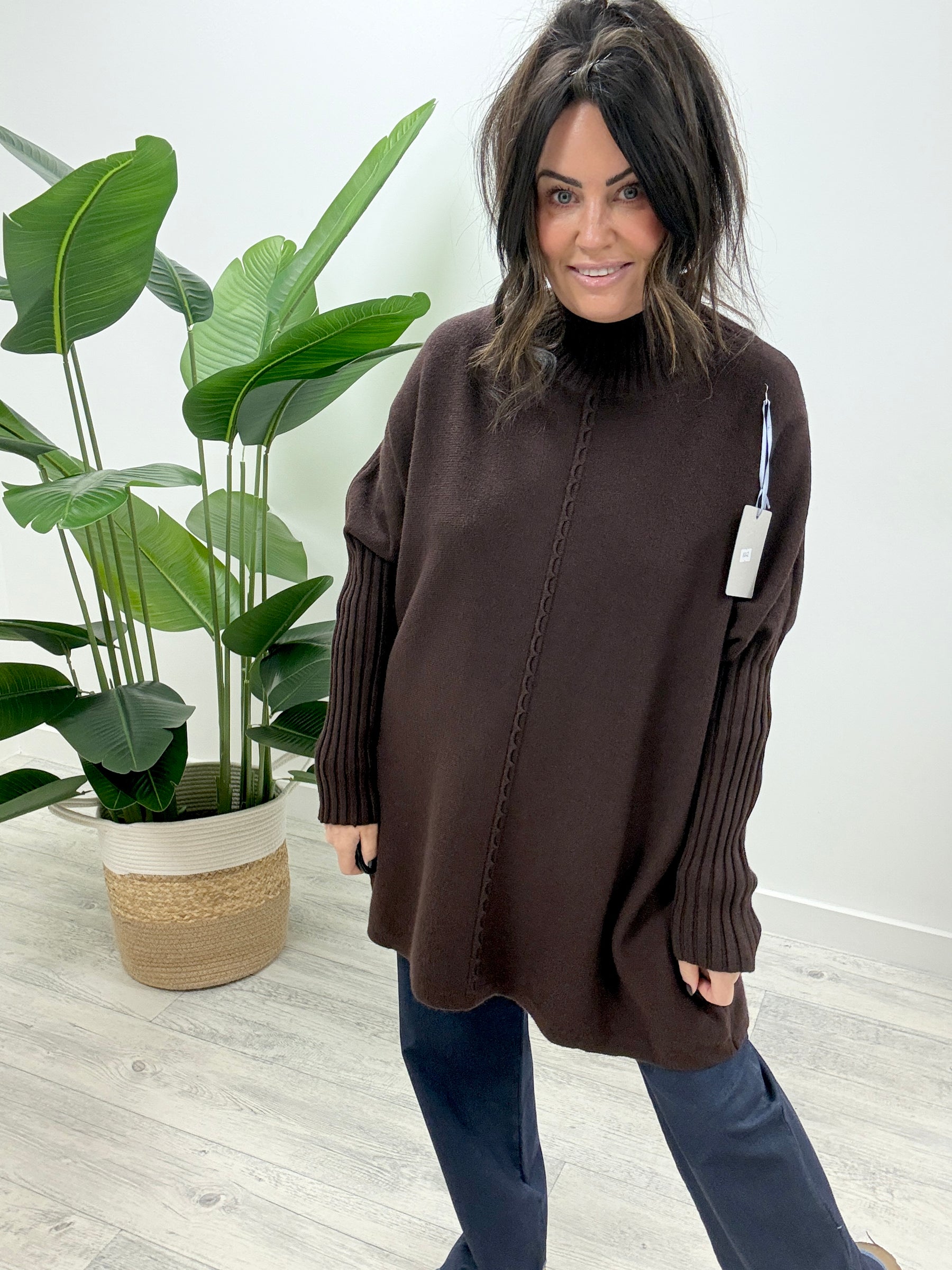 The Platted Turtle Neck - Chocolate