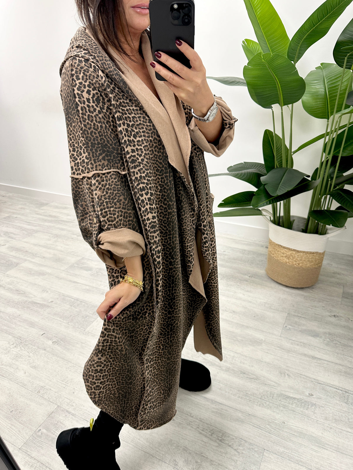 The Arwen Hooded Duster - Small Leopard