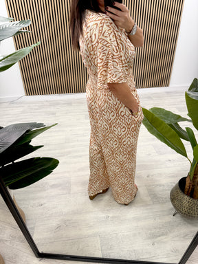 The Arabian Jumpsuit - Tan/Cream