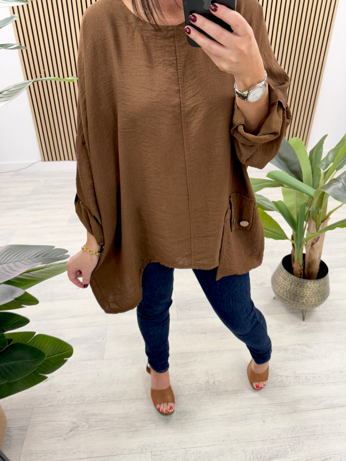 Siena Button Pocket Tunic - Expresso