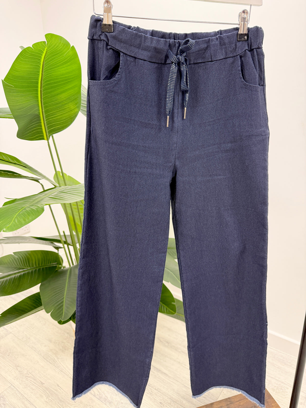 The Wide Leg Denim Trousers - Blue (sized)