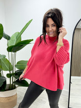 Crop Sleeve Knit - Raspberry