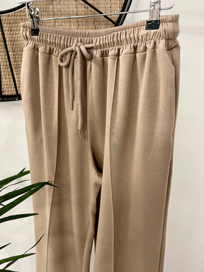 Wide Leg Seam Jogger (Plus)  - Mocha