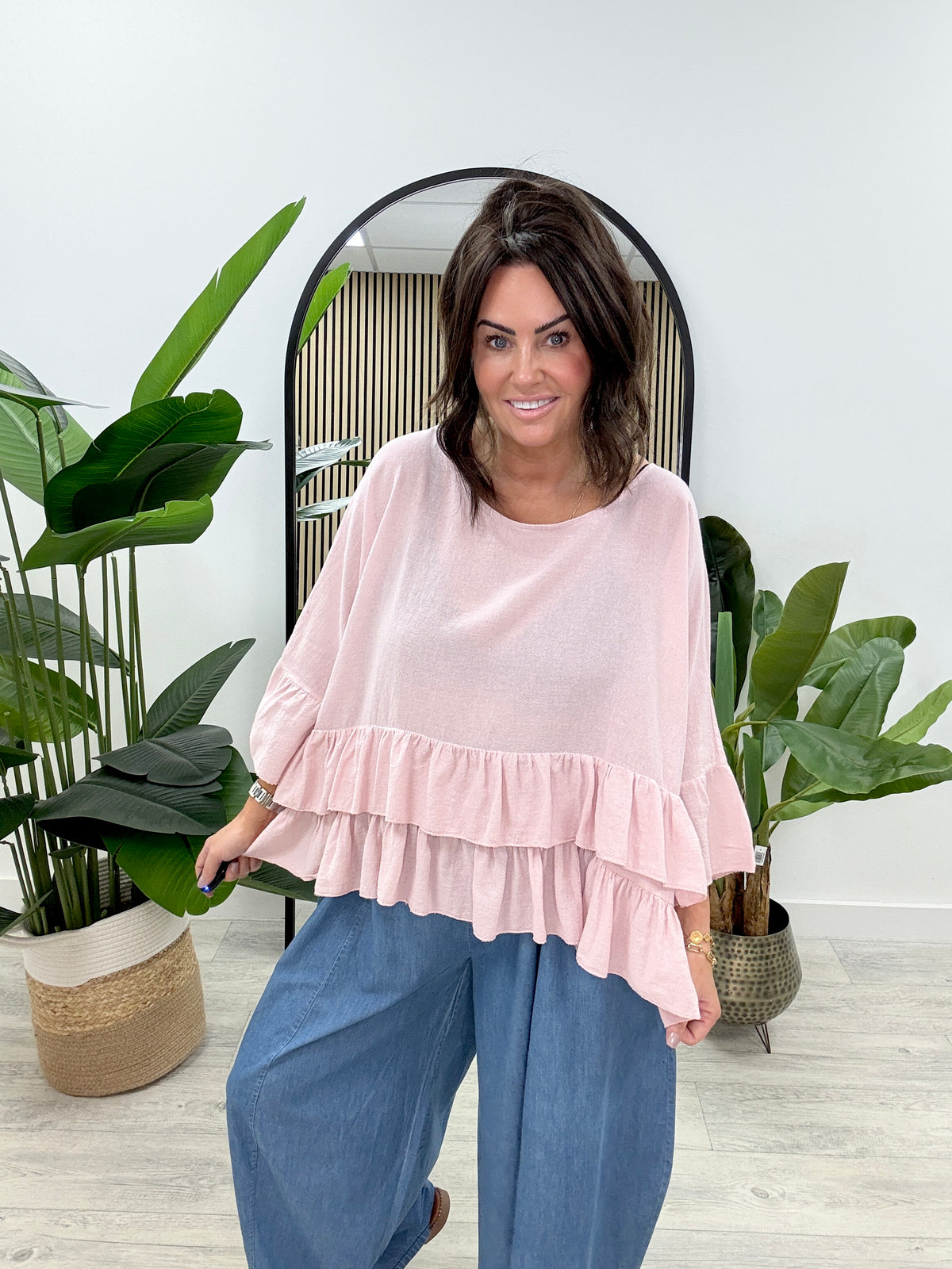 The Malia Frill Tunic - Blush