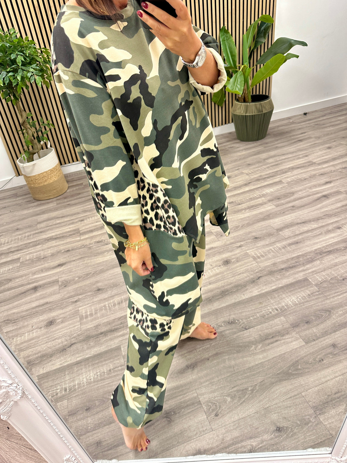 The Dalton Jersey Cut Out Tunic  - Camo/Animal