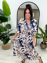 The Fiji Wrap Dress - Mixed print - Navy