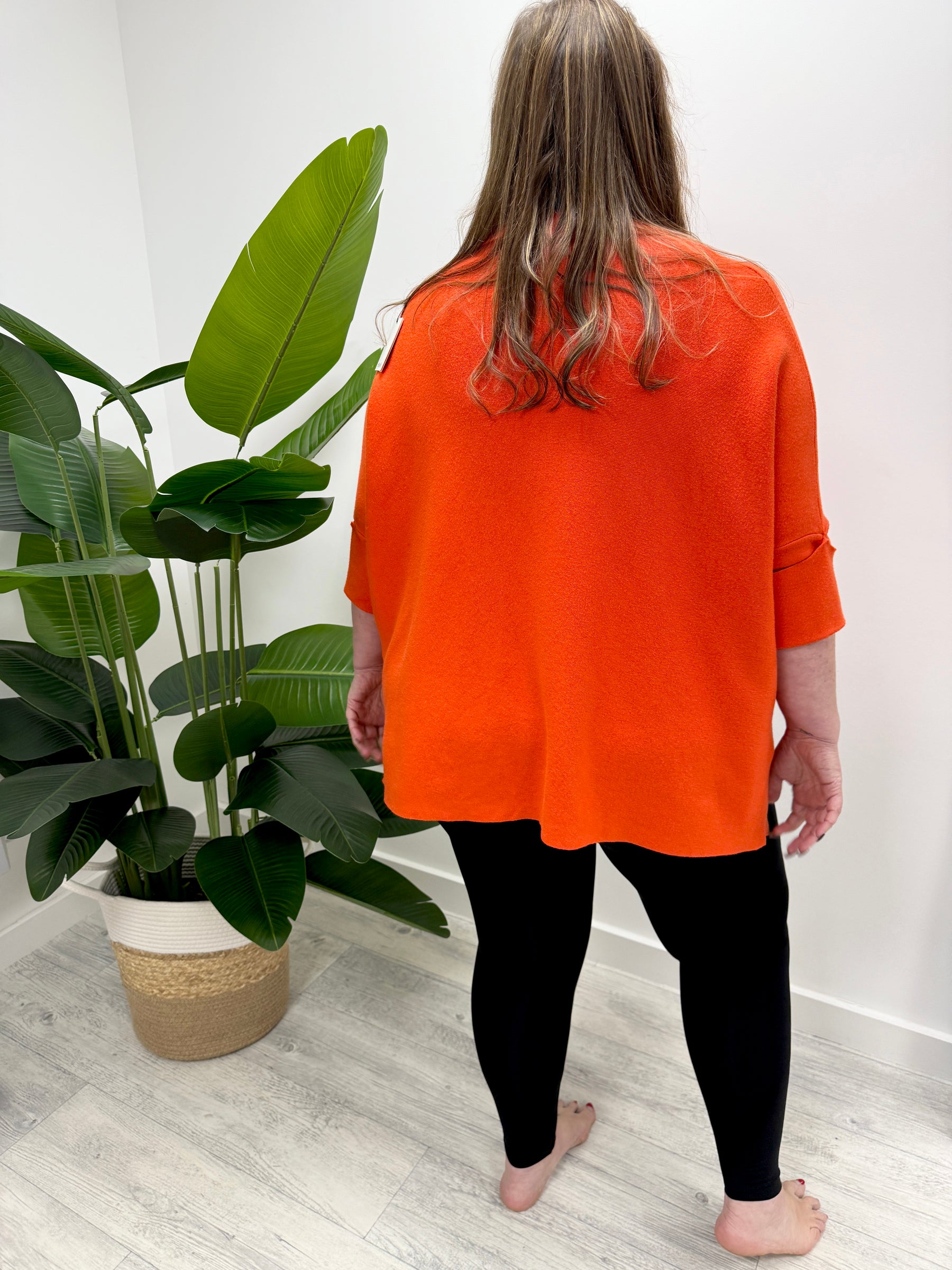 The Deluxe Kensington Crop Sleeve Knit - Spice Pumpkin