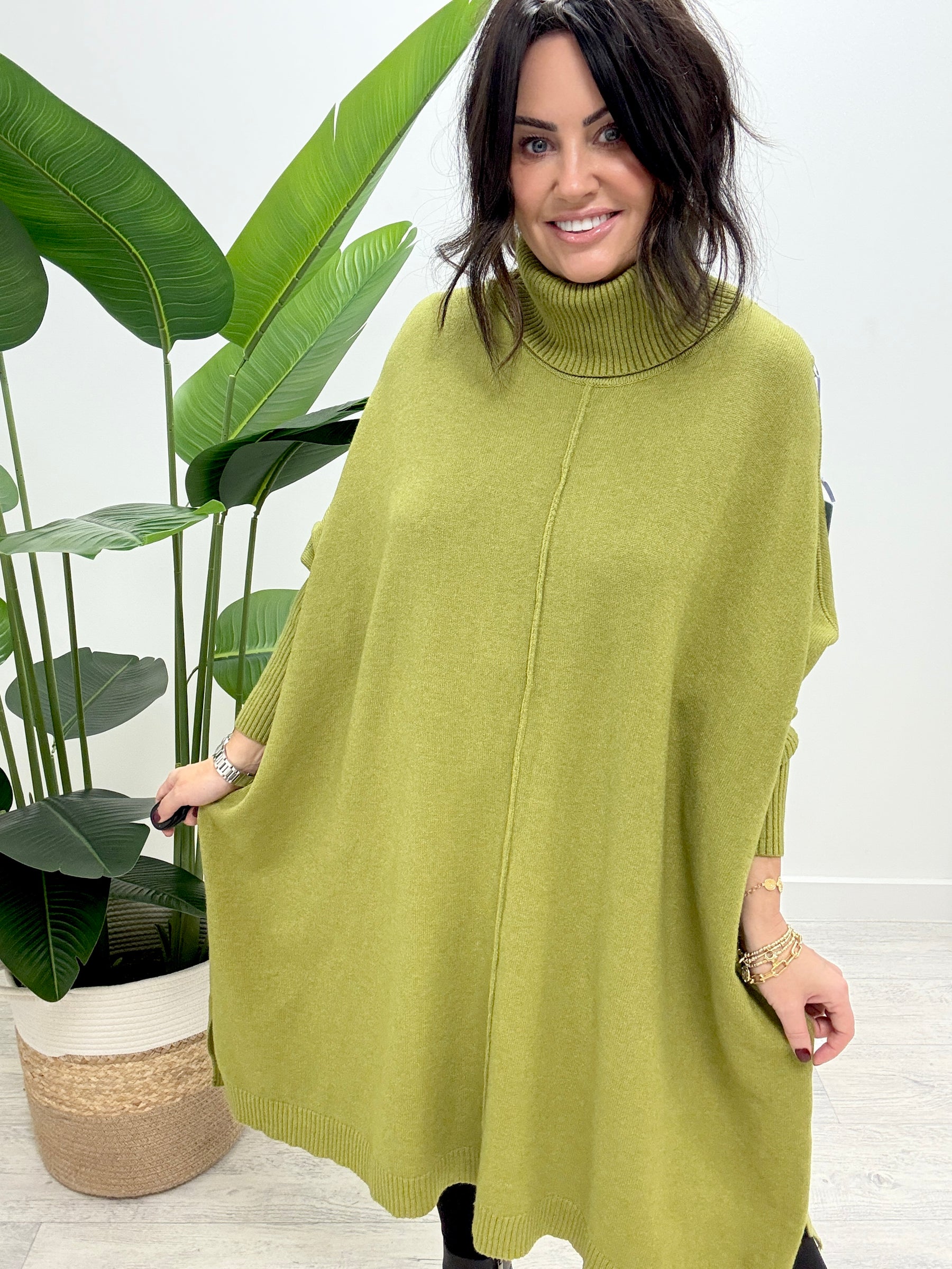 The Esme Jumper Dress - Apple Green