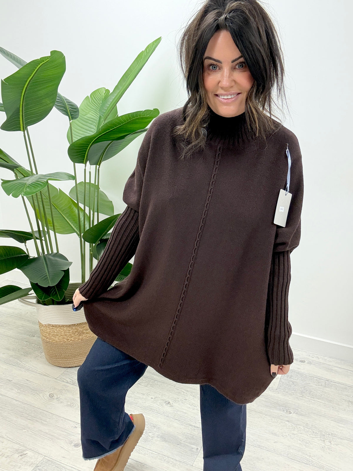 The Platted Turtle Neck - Chocolate