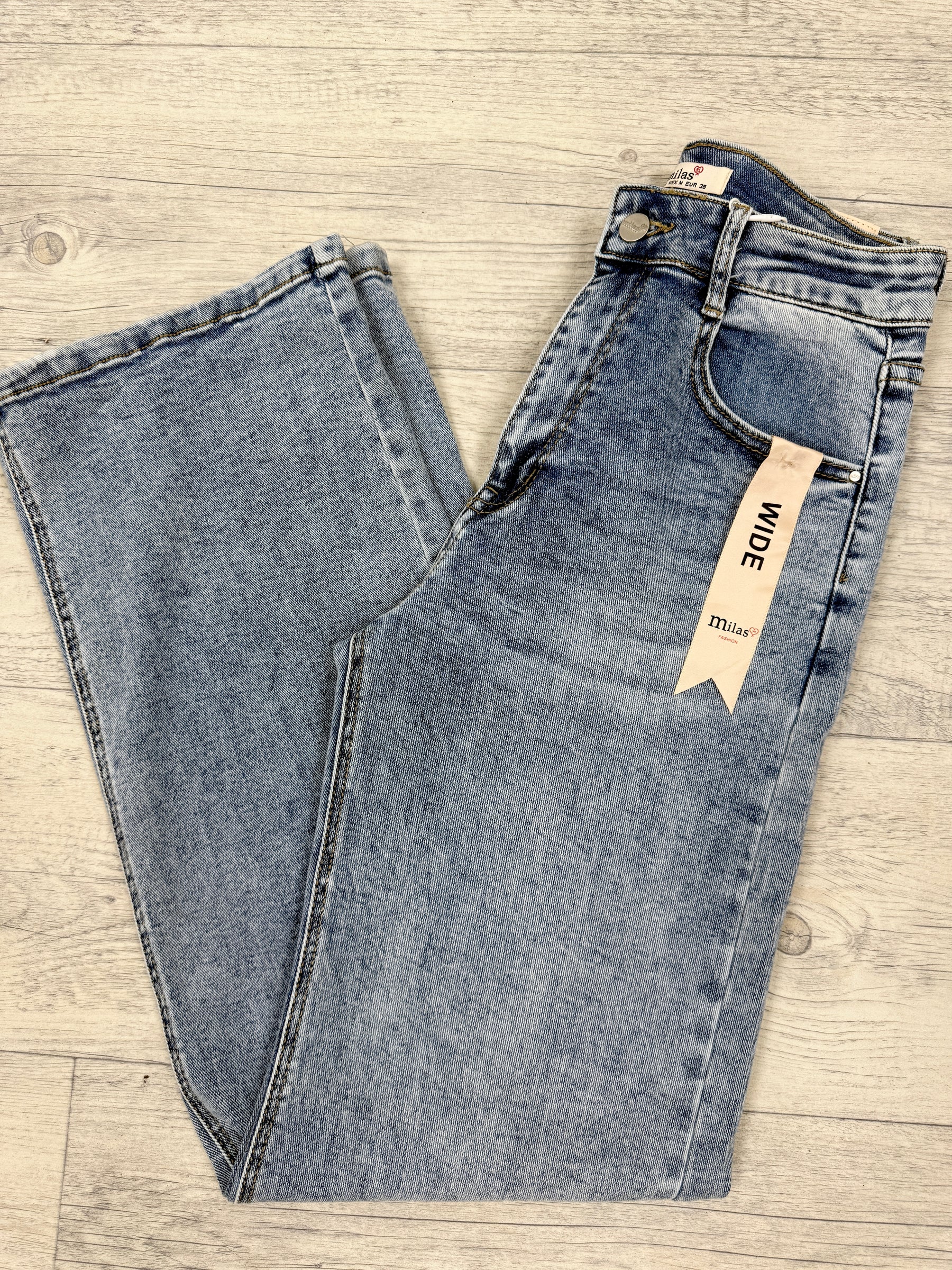 Milas Wide Leg Jeans - Light Wash