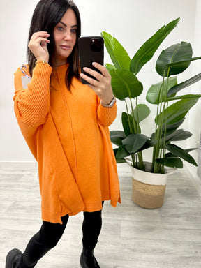 The Round Neck Esme Soft Knit - Tangerine