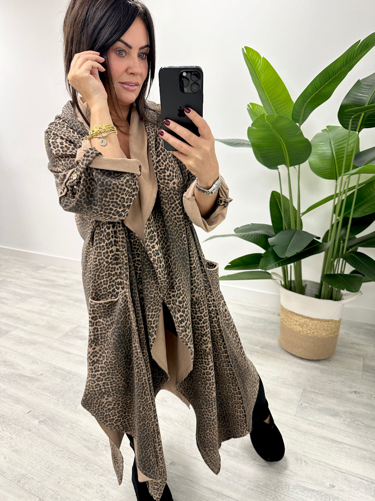 The Arwen Hooded Duster - Small Leopard