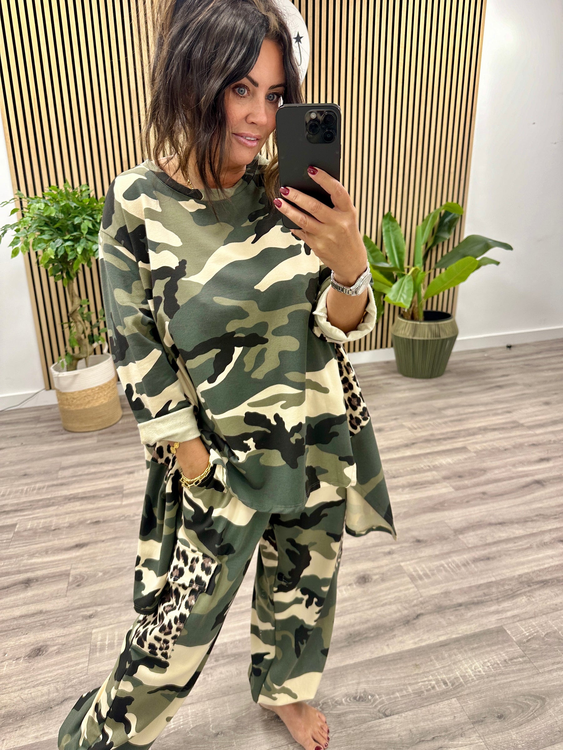 The Dalton Jersey Cut Out Tunic  - Camo/Animal