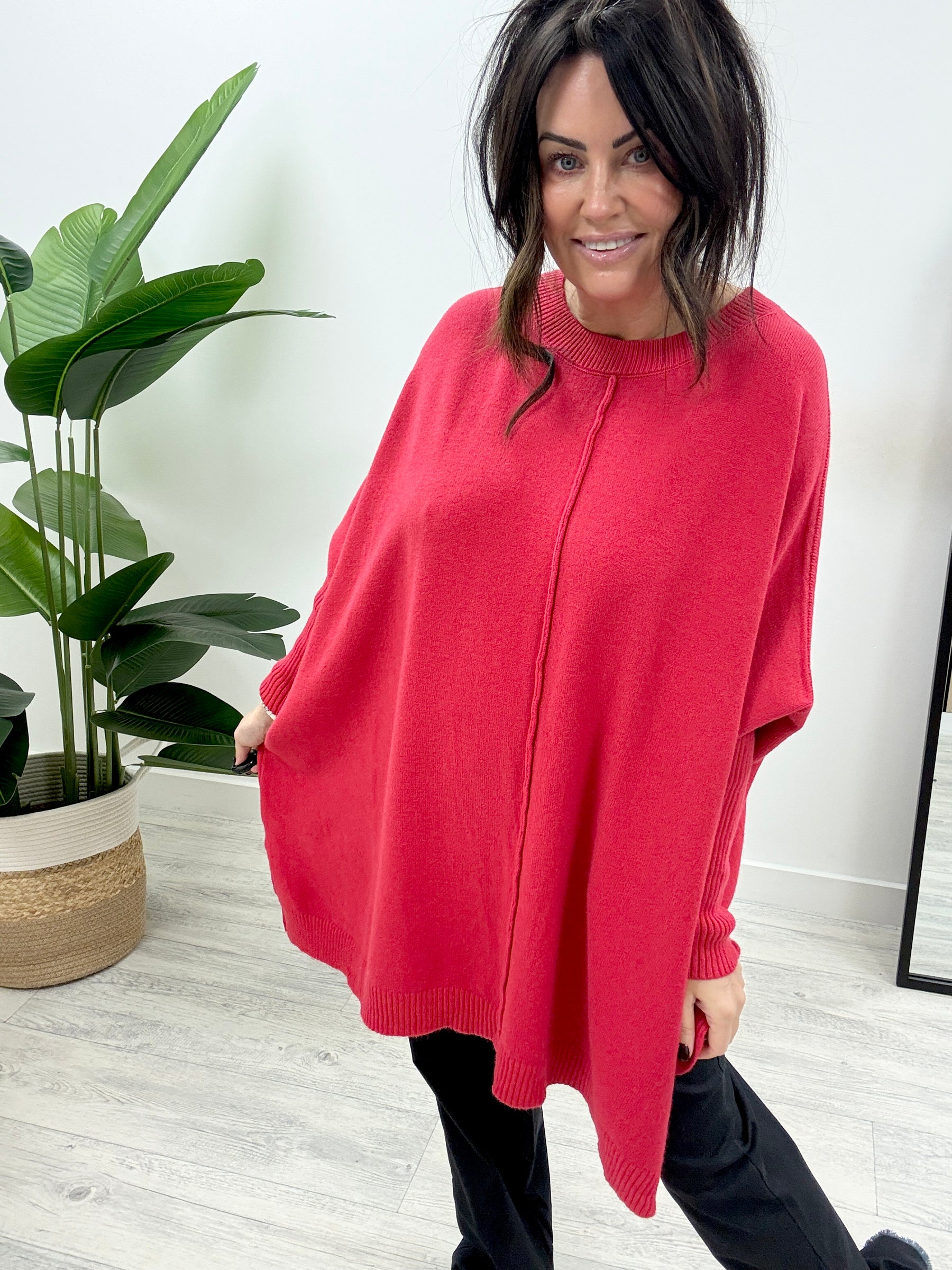 The Round Neck Esme Soft Knit - Red