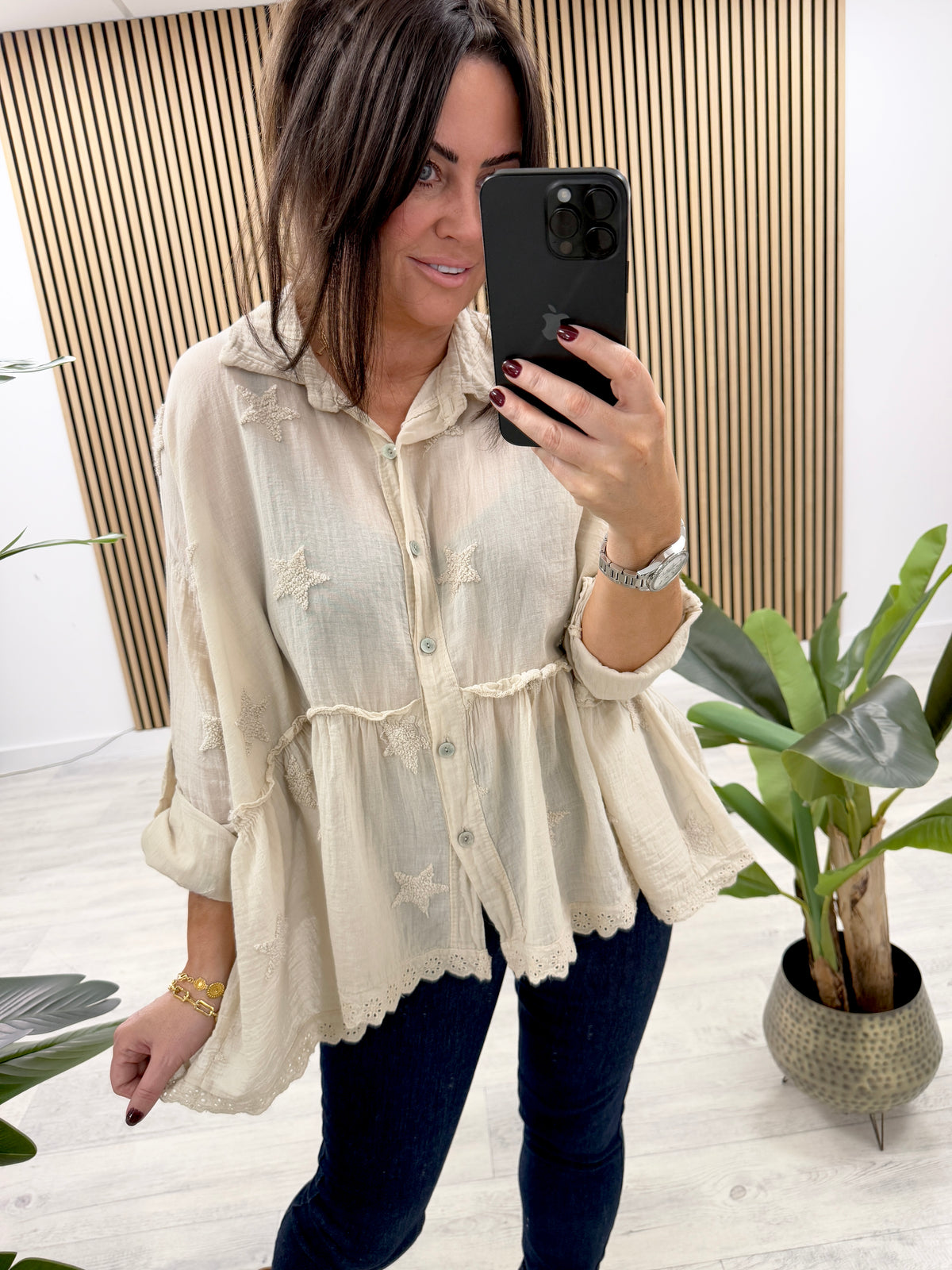 Super Star Frill Shirt - Stone