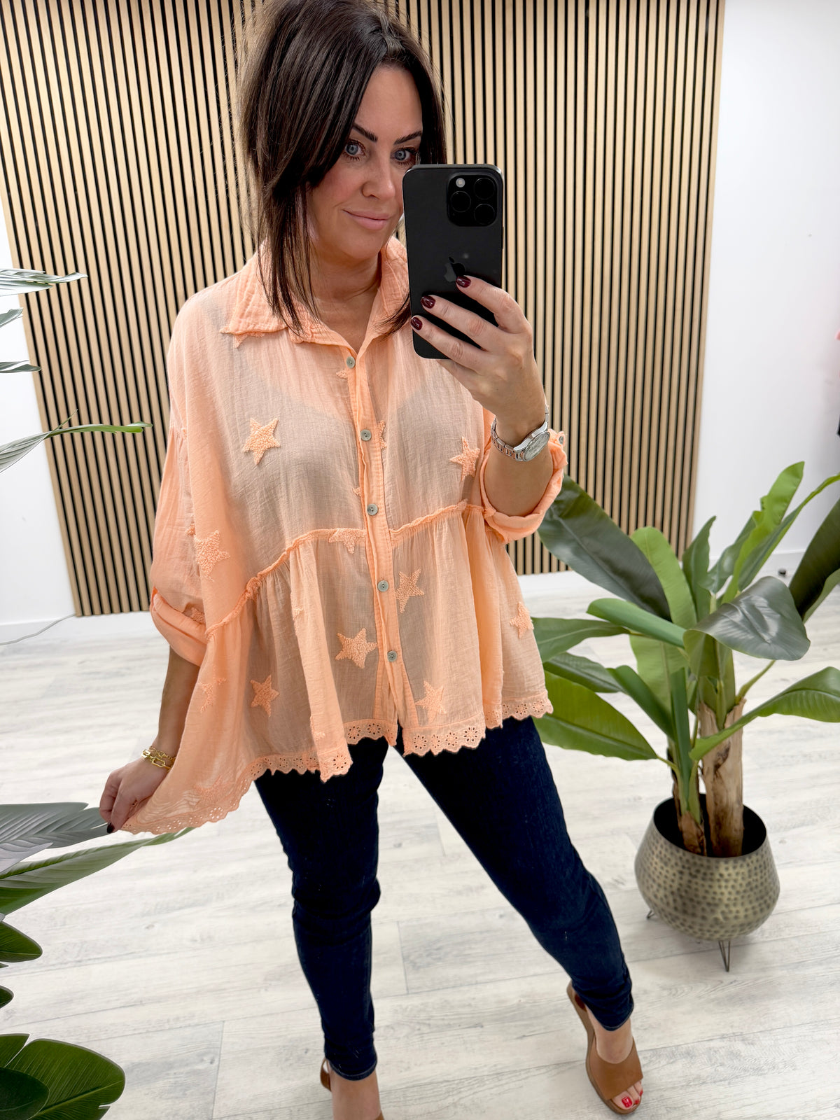 Super Star Frill Shirt - Tangerine