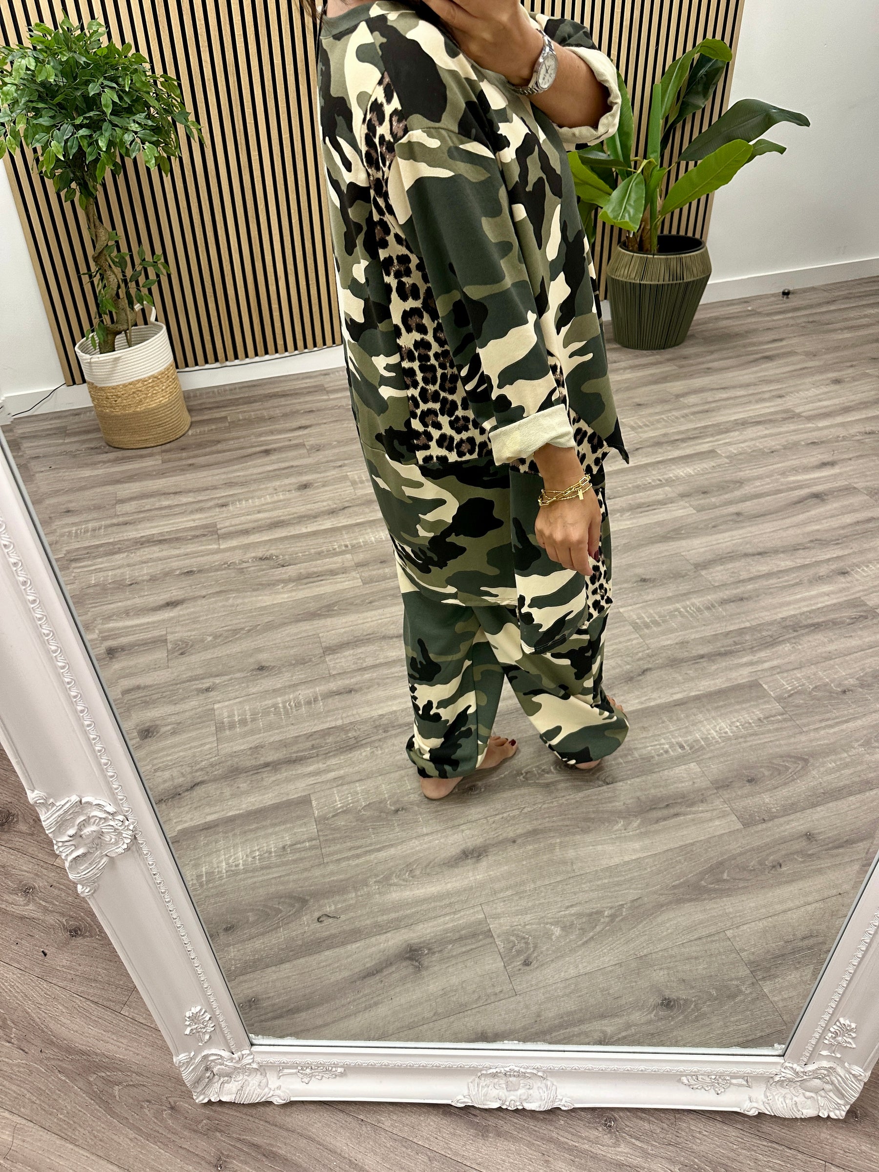 The Dalton Jersey Cut Out Tunic  - Camo/Animal