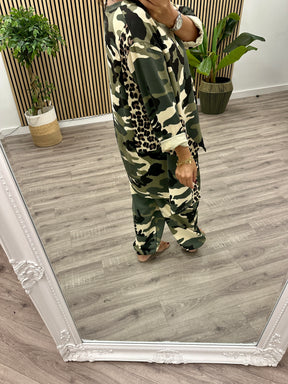 The Dalton Jersey Cut Out Tunic  - Camo/Animal