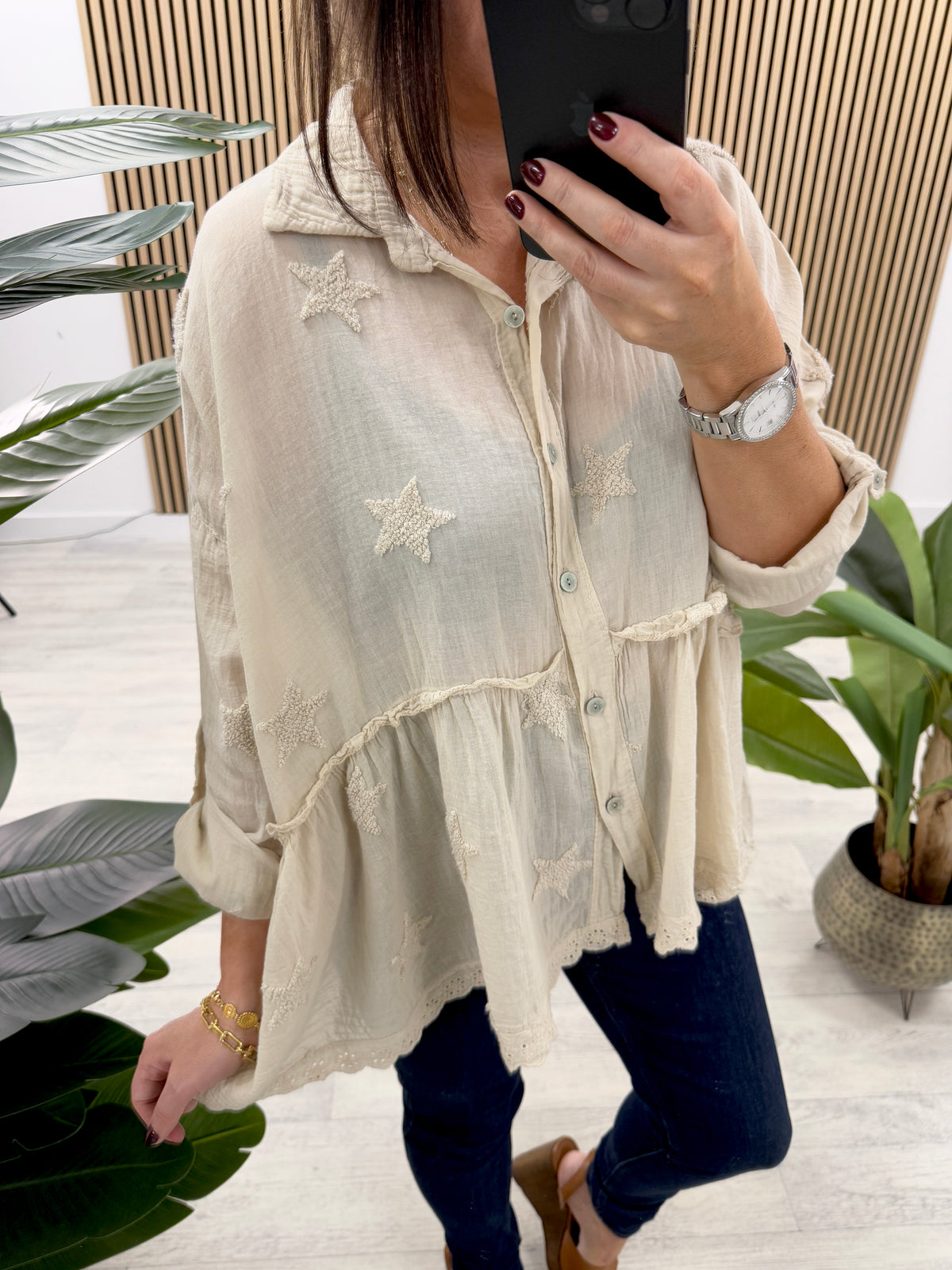 Super Star Frill Shirt - Stone