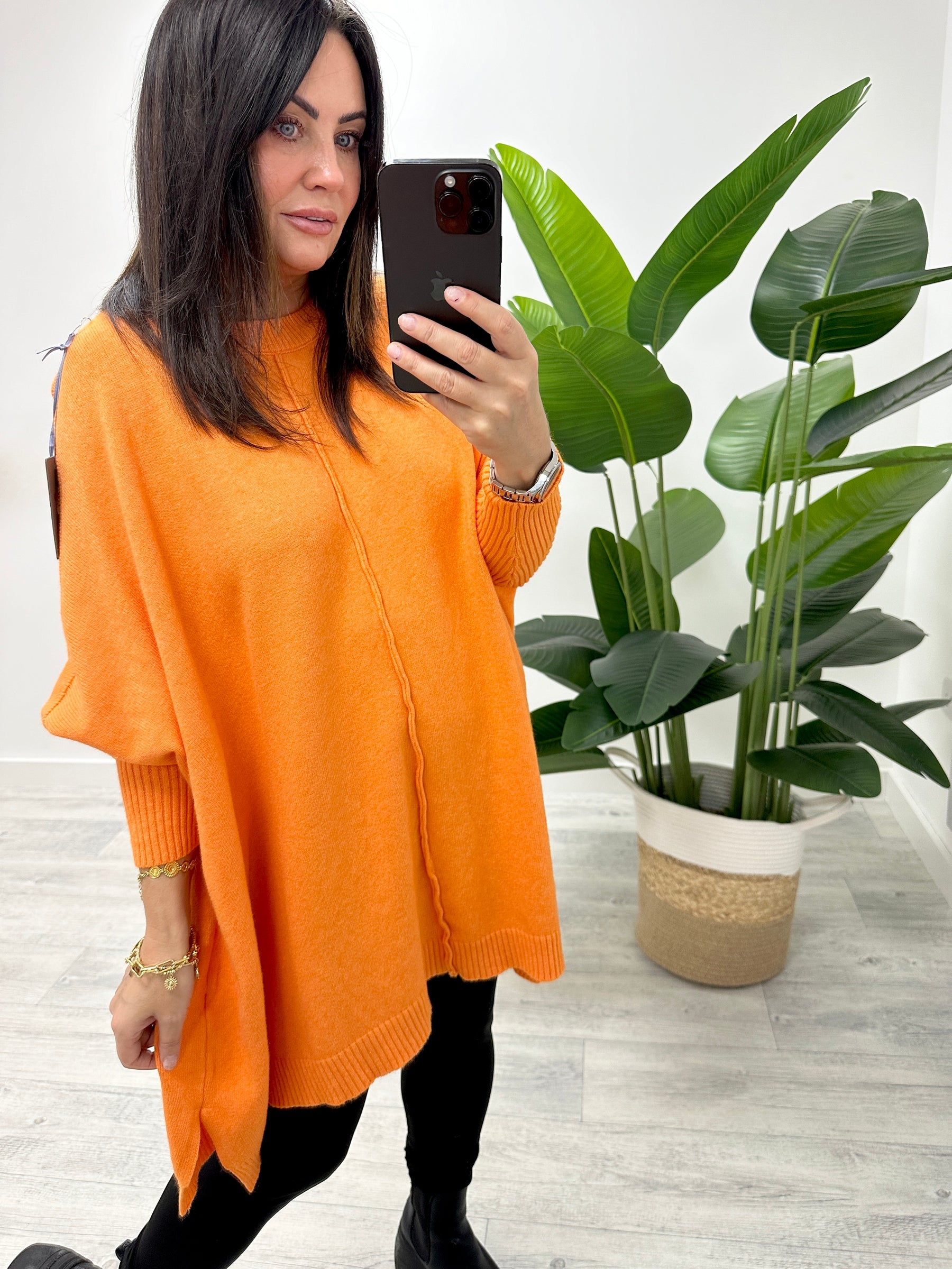 The Round Neck Esme Soft Knit - Tangerine