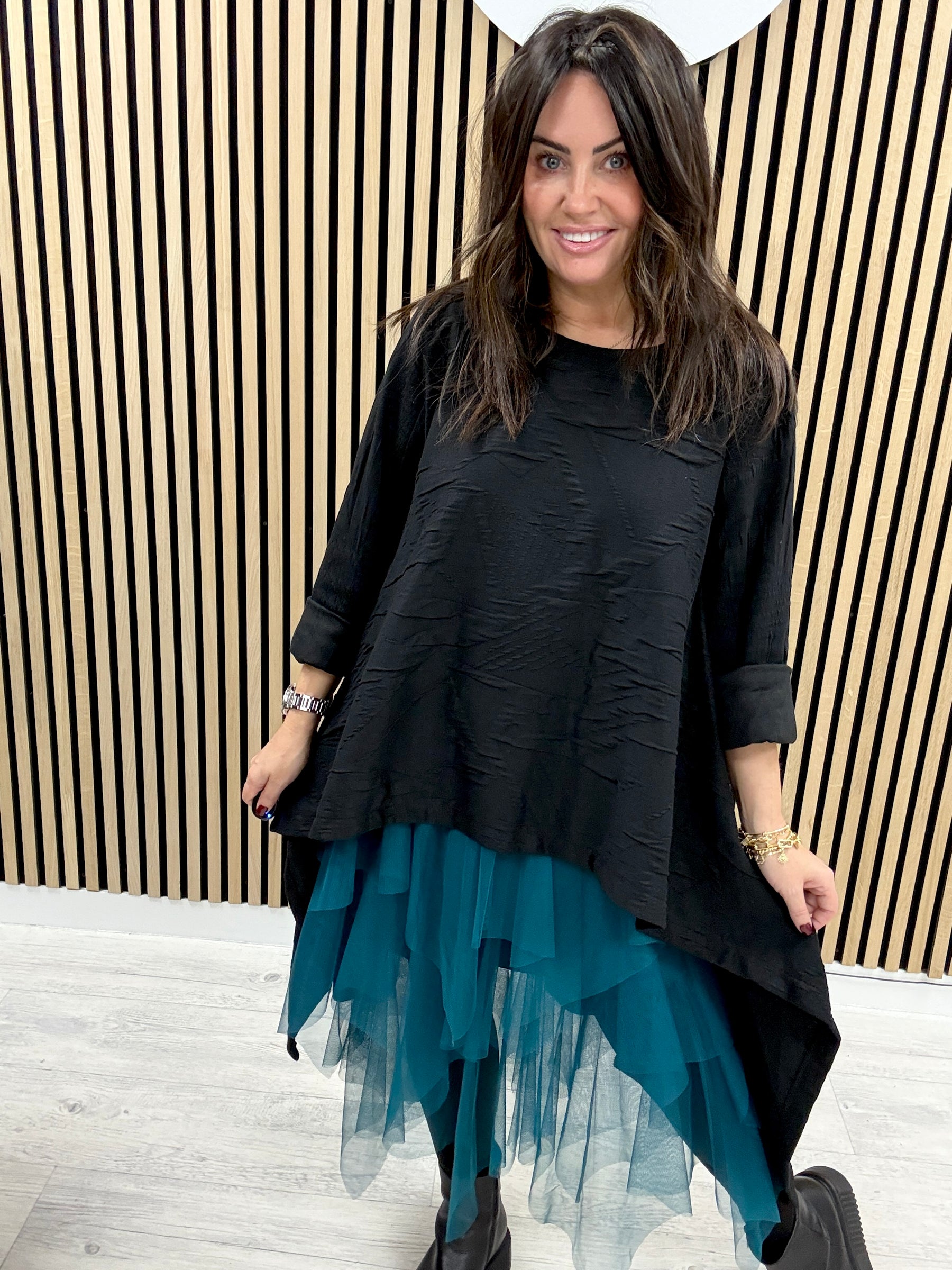 The Layering Tulle Skirt - Petrol Blue