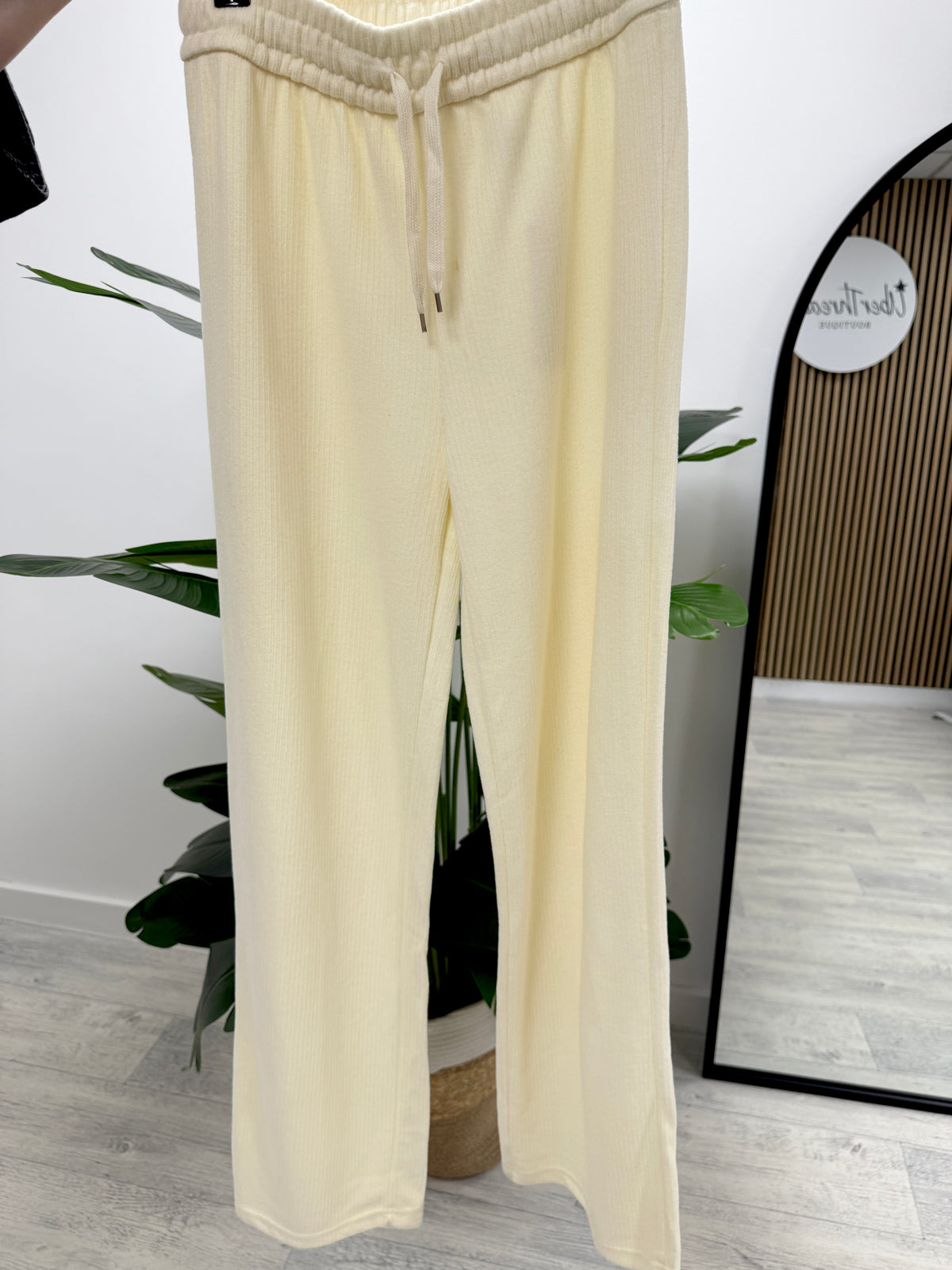 Serenity Fine Rib Trouser - Buttermilk