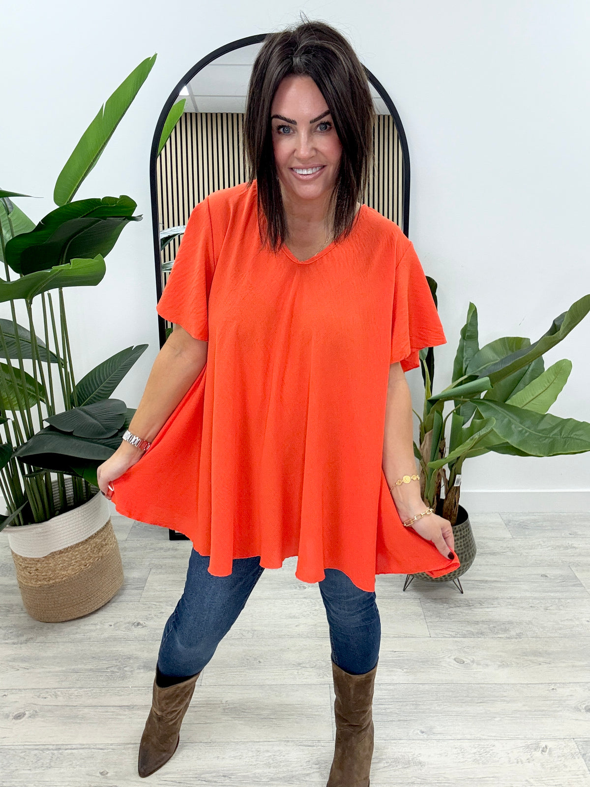 Heidi Swing Tunic - Burnt Orange