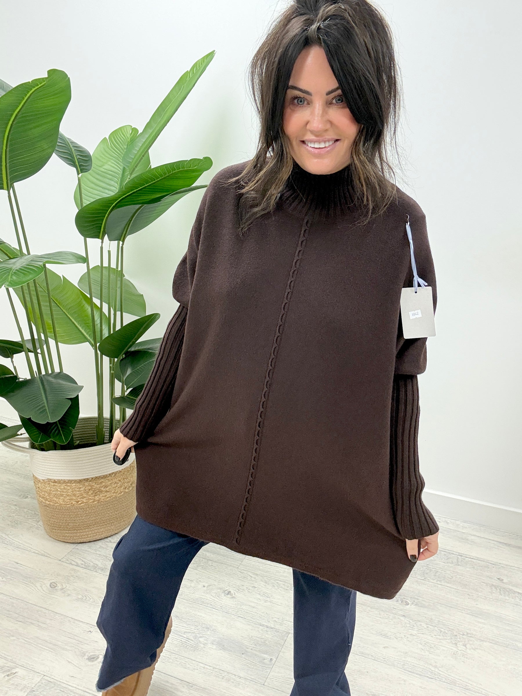 The Platted Turtle Neck - Chocolate