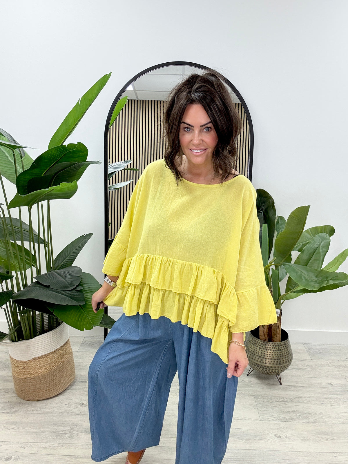 The Malia Frill Tunic - Yellow