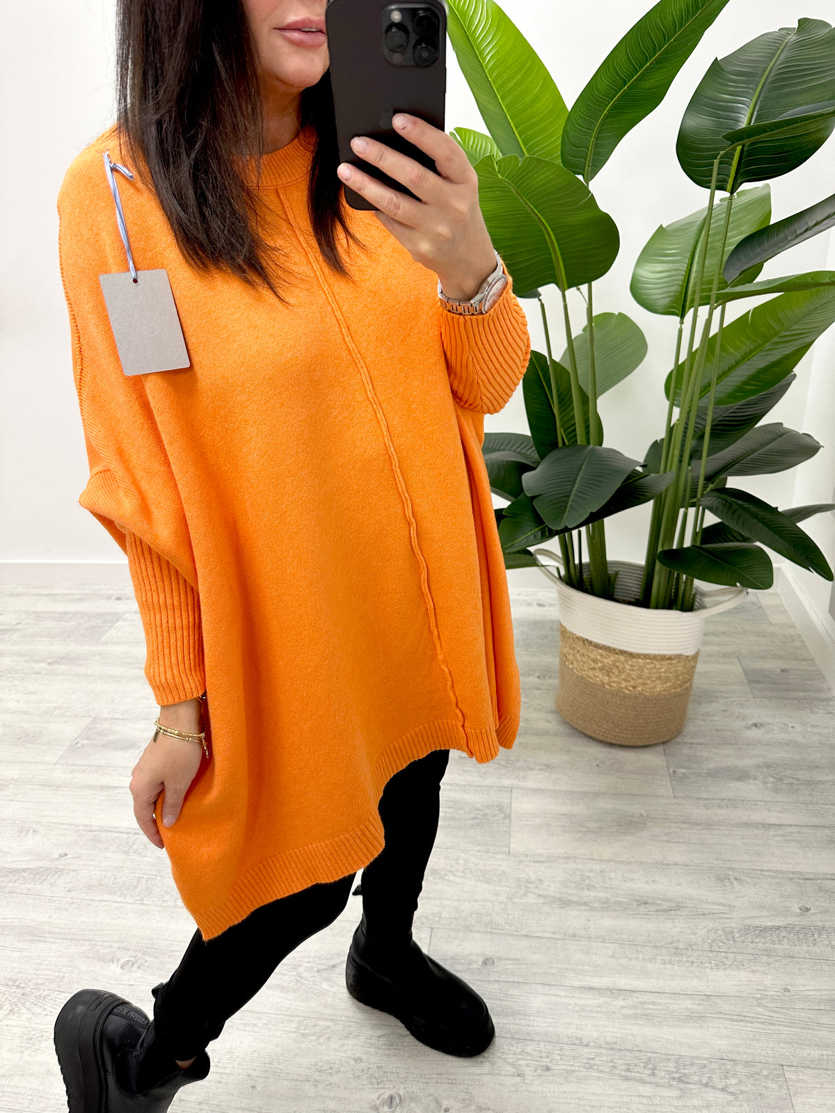 The Round Neck Esme Soft Knit - Tangerine