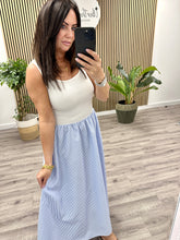 The Carrie Stripe Sundress - White/Blue