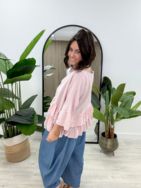 The Malia Frill Tunic - Blush