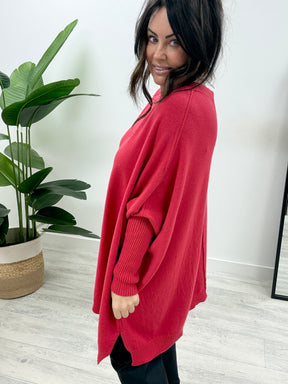 The Round Neck Esme Soft Knit - Red