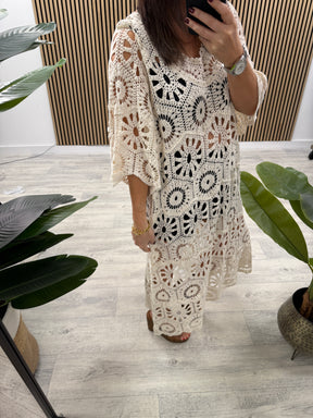 Ibiza Crochet Dress  - Cream